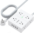 Power Strip Surge Protector - 8 Outlets 4 USB Ports, 10 Ft Cord, Overload Protection