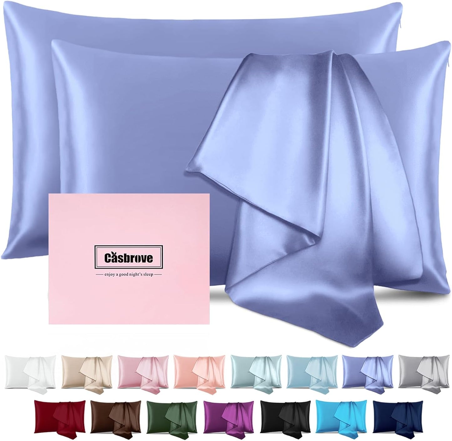 Mulberry Silk Pillow Cases 2 Pack for Ultimate Beauty Sleep