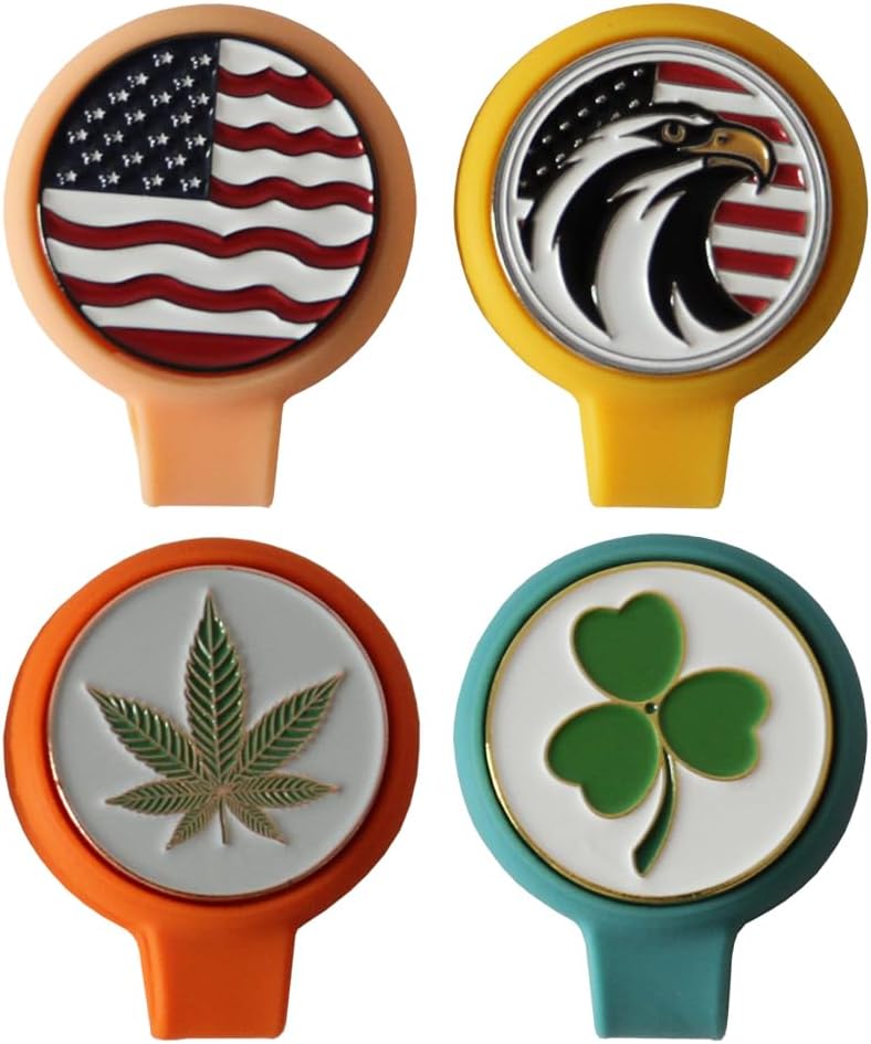 Strong Magnetic Golf Hat Clip Set - 4 Markers & Clips