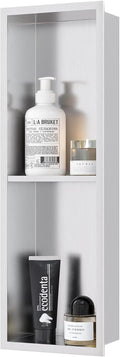 Stainless Steel Shower Niche 24 in x 8 in Recessed Shelf - Double