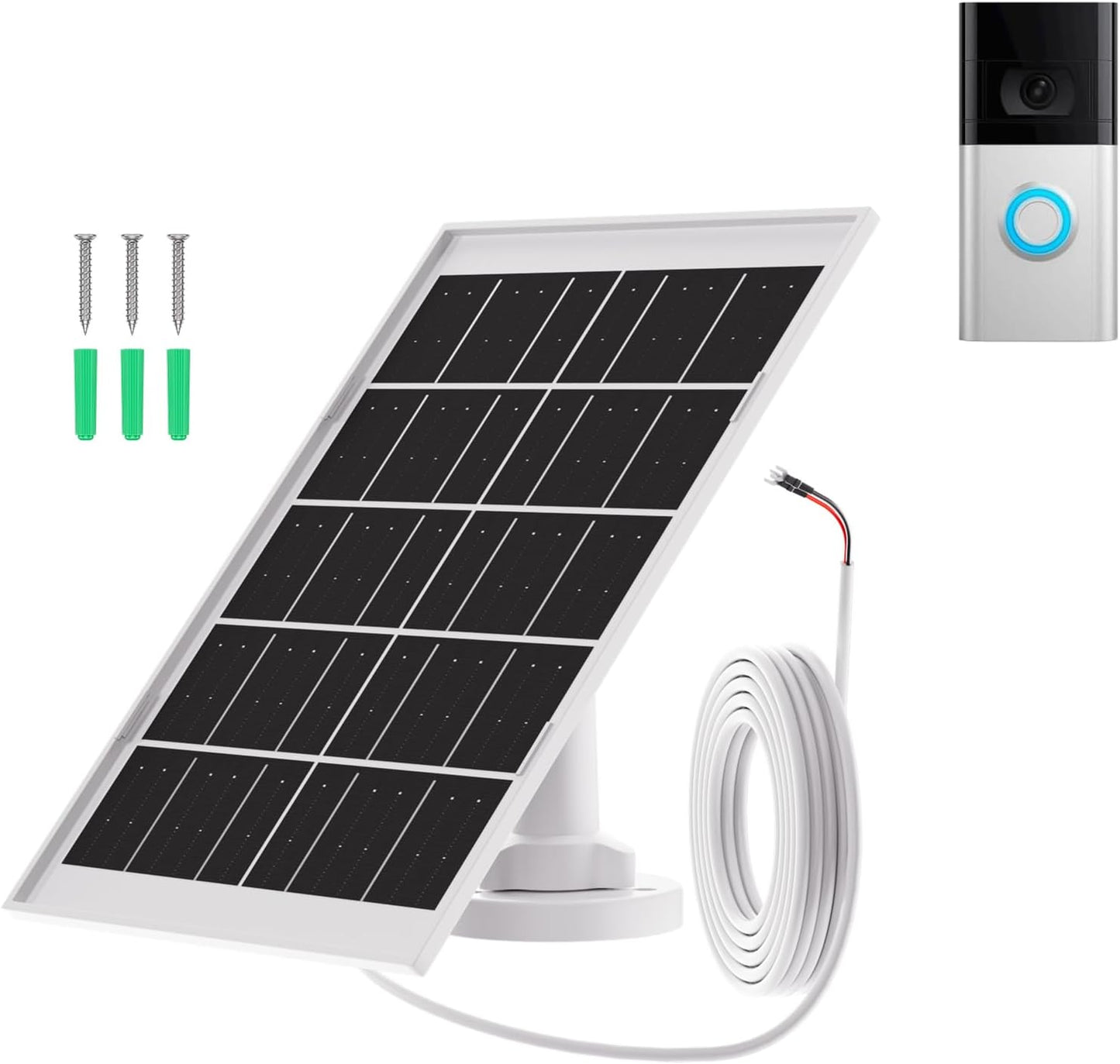 Ultimate Ring Doorbell Power Solution - Solar Panel + 13.1Ft Cable