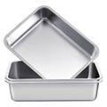 2 Pack Stainless Steel Bus Tubs Box Tote - Durable 32 L Utility Tubs
