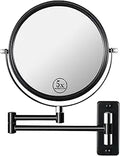 Wall Mounted Makeup Mirror 1X/5X Double Sided - Extendable 360 Swivel