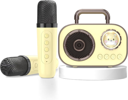 Mini Karaoke Machine - Rich Bass, Dual Mics, Fun Singing!