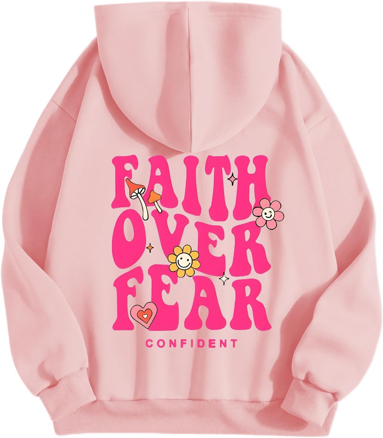Faith Over Fear Teen Hoodie by Lubpow - Inspirational Graphics
