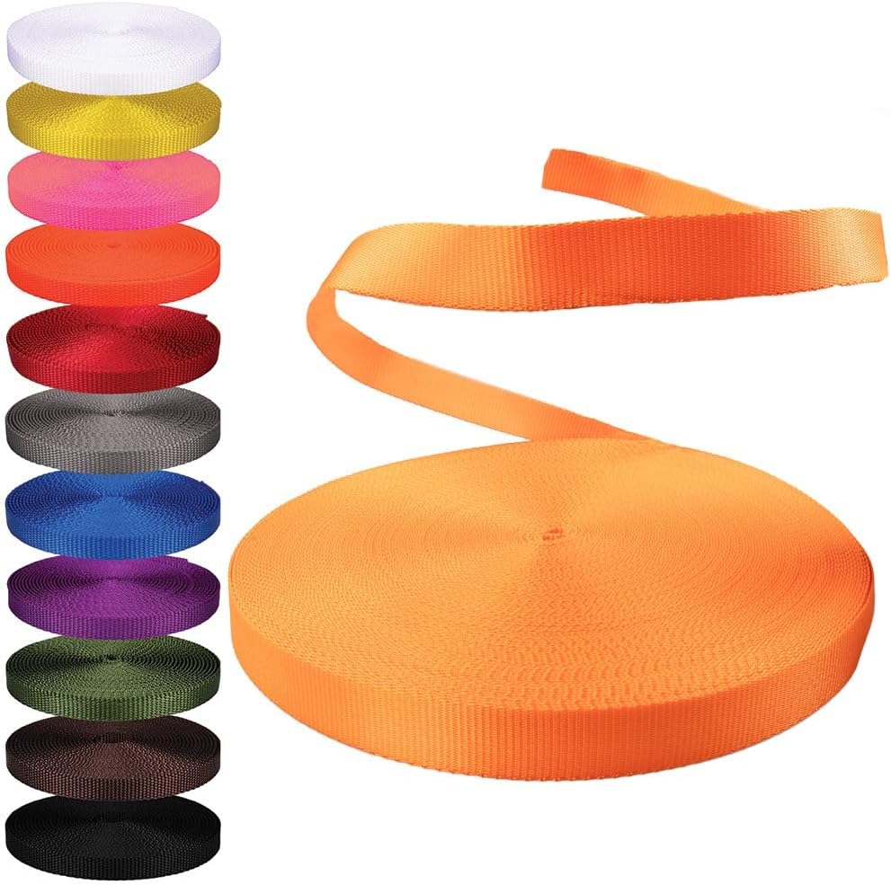 Nylon Webbing 1 in. Multipurpose Cargo Straps in Neon Orange