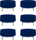 BRILLMAX 70 in Round Tablecloths 6 Pack Navy Blue - Durable Linen Look