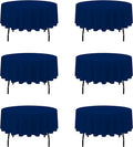 Navy Blue Round Tablecloth 90 in 6 Pack - Washable Event Linens