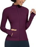 Womens Running Jacket Full Zip Yoga Top - Slim Fit Athletic Layer