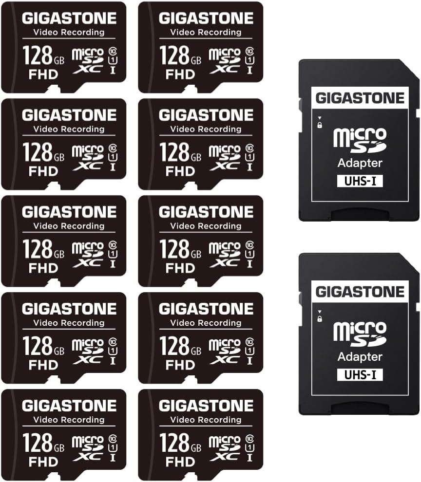 GIGASTONE 128GB 10-Pack Micro SD - 4K Video Pro!