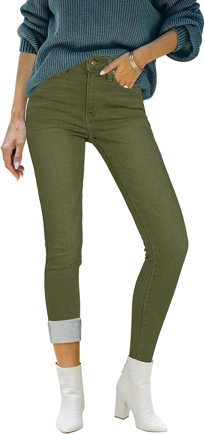 Luvamia Women's Fleece Lined Jeans for Winter Comfort and Style