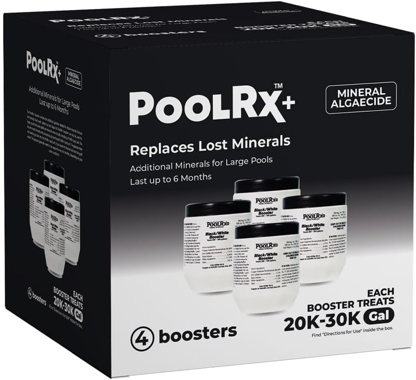 Pool RX 332064 4-Pack PoolRx+ Booster Algaecide for Pools