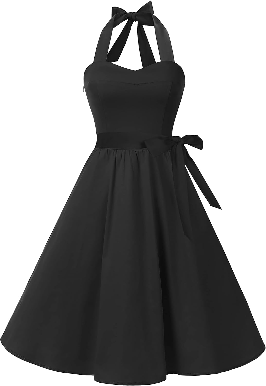 Vintage Polka Audrey Dress 1950s Halter Retro Cocktail Dress