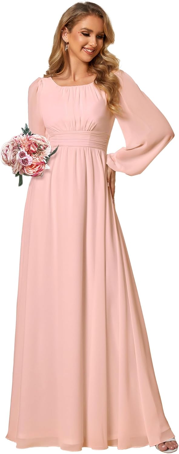 Ever-Pretty Women's Long Lantern Sleeve A-Line Formal Dress