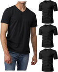 H2H Mens Casual Slim Fit Short Sleeve T-Shirts - Soft V-Neck 3-Pack