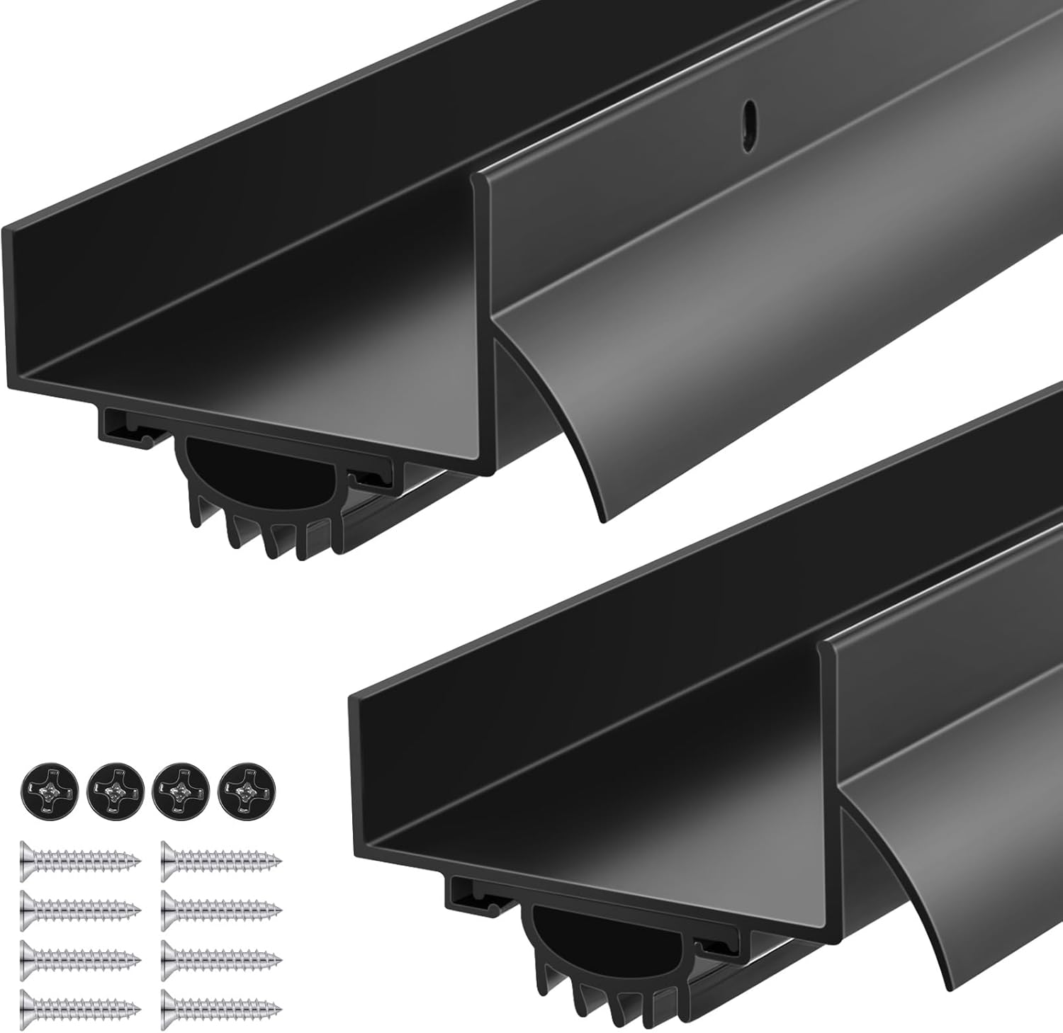 U Shaped Aluminum Door Bottom Sweep with Drip Cap for Weatherproofing