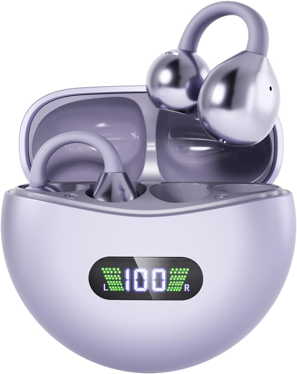 HD Sound Wireless Earbuds - Low Latency, 60H Playback, Water-Resistant - Purple