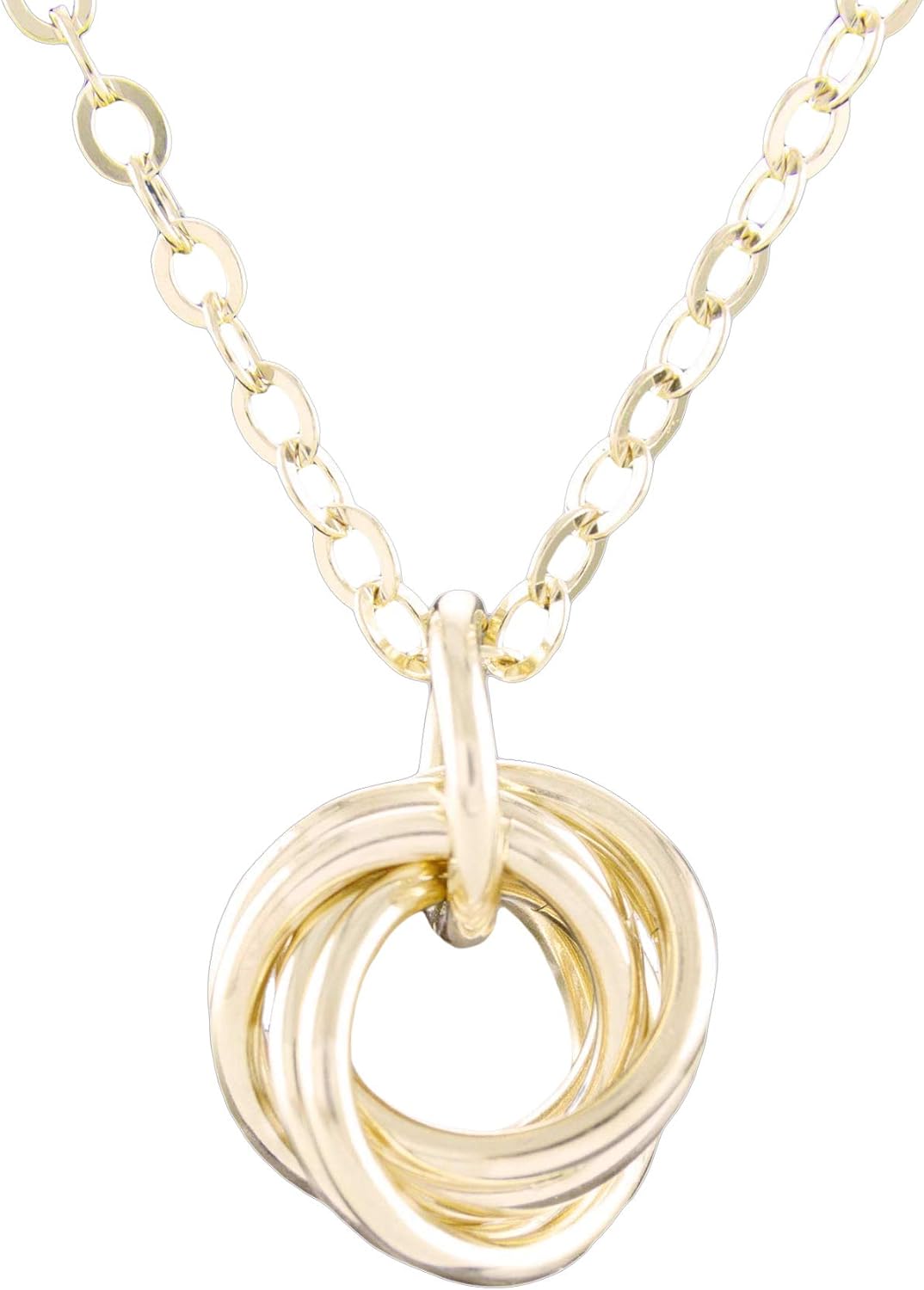 Dainty 14K Yellow Gold-Filled Love Knot Necklace for Women