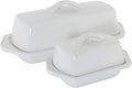 Chantal Covered Butter Dish Full & Mini Set - Classic White