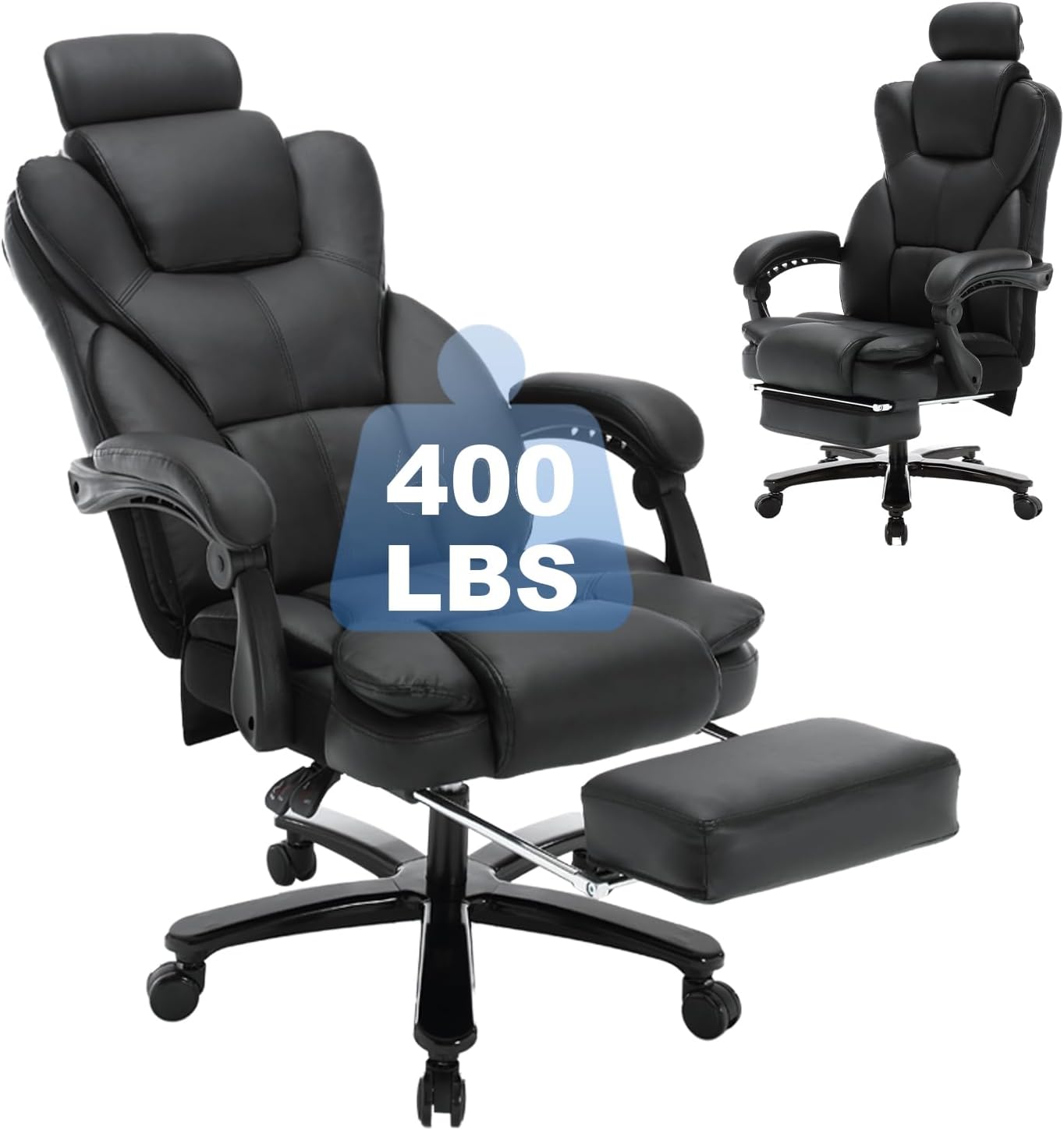 Comermax 400lbs Reclining Office Chair - Ergonomic & Stylish