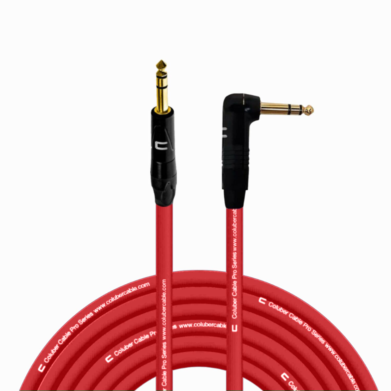 Coluber Cable 1/4 TRS Male to Right Angle 50 Feet for Audio