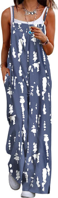 Women's Summer Boho Floral Jumpsuit Wide Leg Overalls - Comfortable in