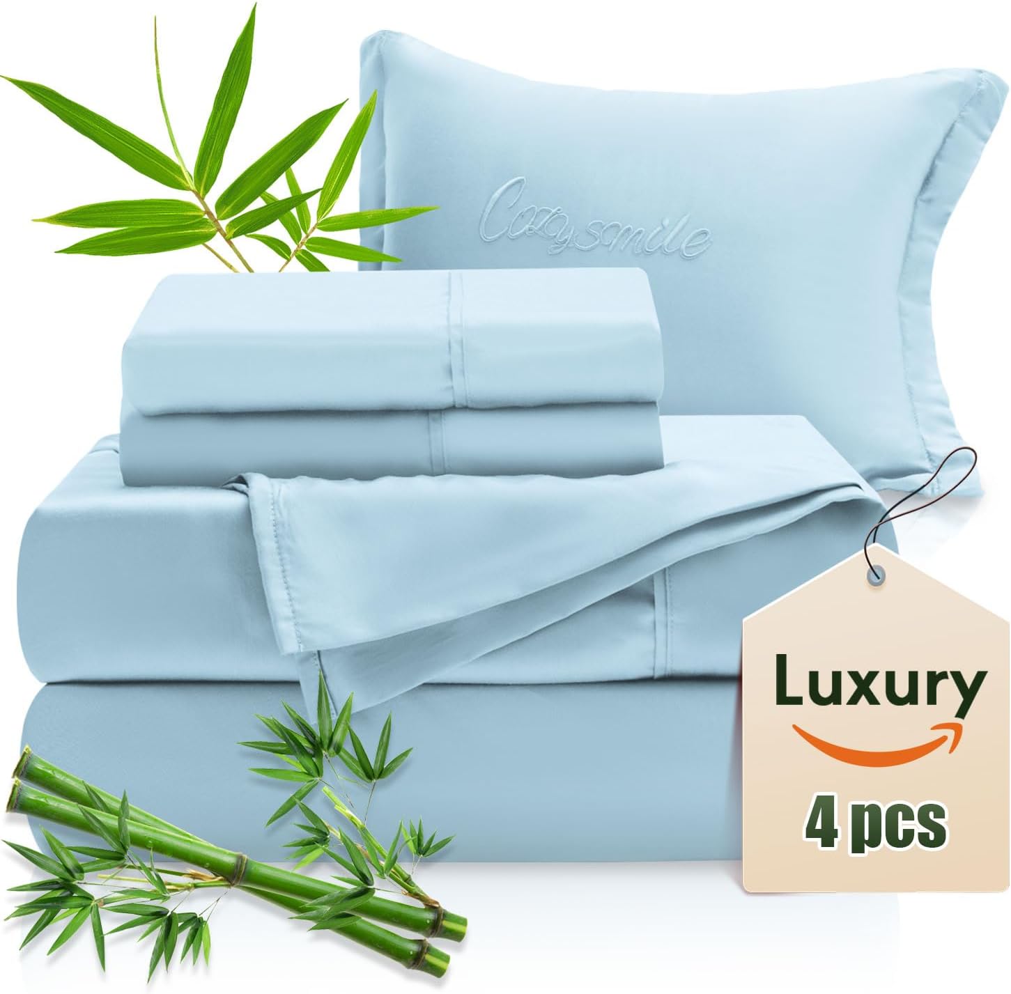 Bamboo Sheets King Set - Luxuriously Soft & Cooling Comfort