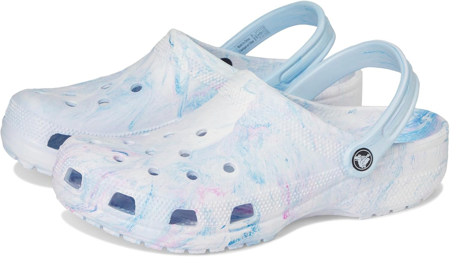 Crocs Classic Marbled Tie-Dye Clogs for Unisex Adults - Unique Style