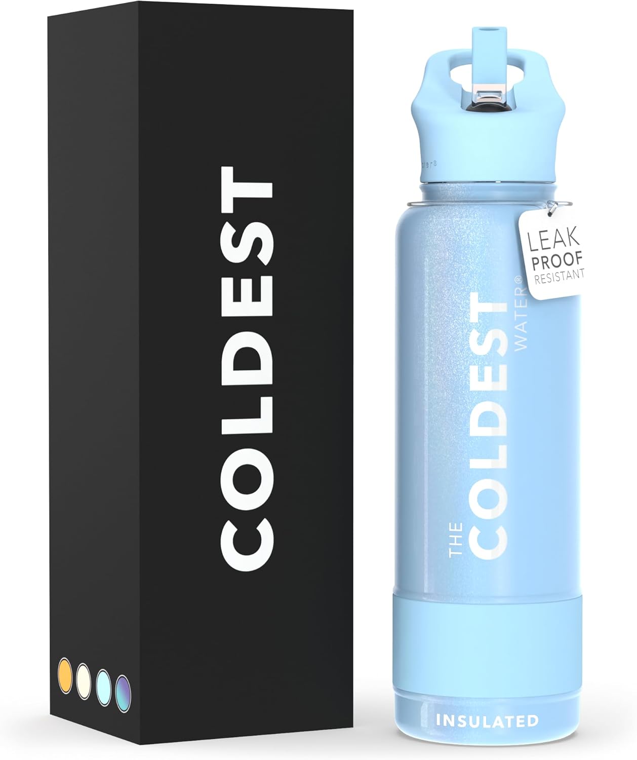 Coldest Insulated Water Bottle with Straw Lid - 40 oz Durable Design