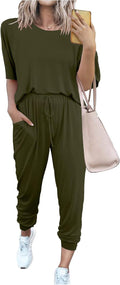 Women's Two Piece Lounge Set Summer Jogger Pants - Travel Friendly