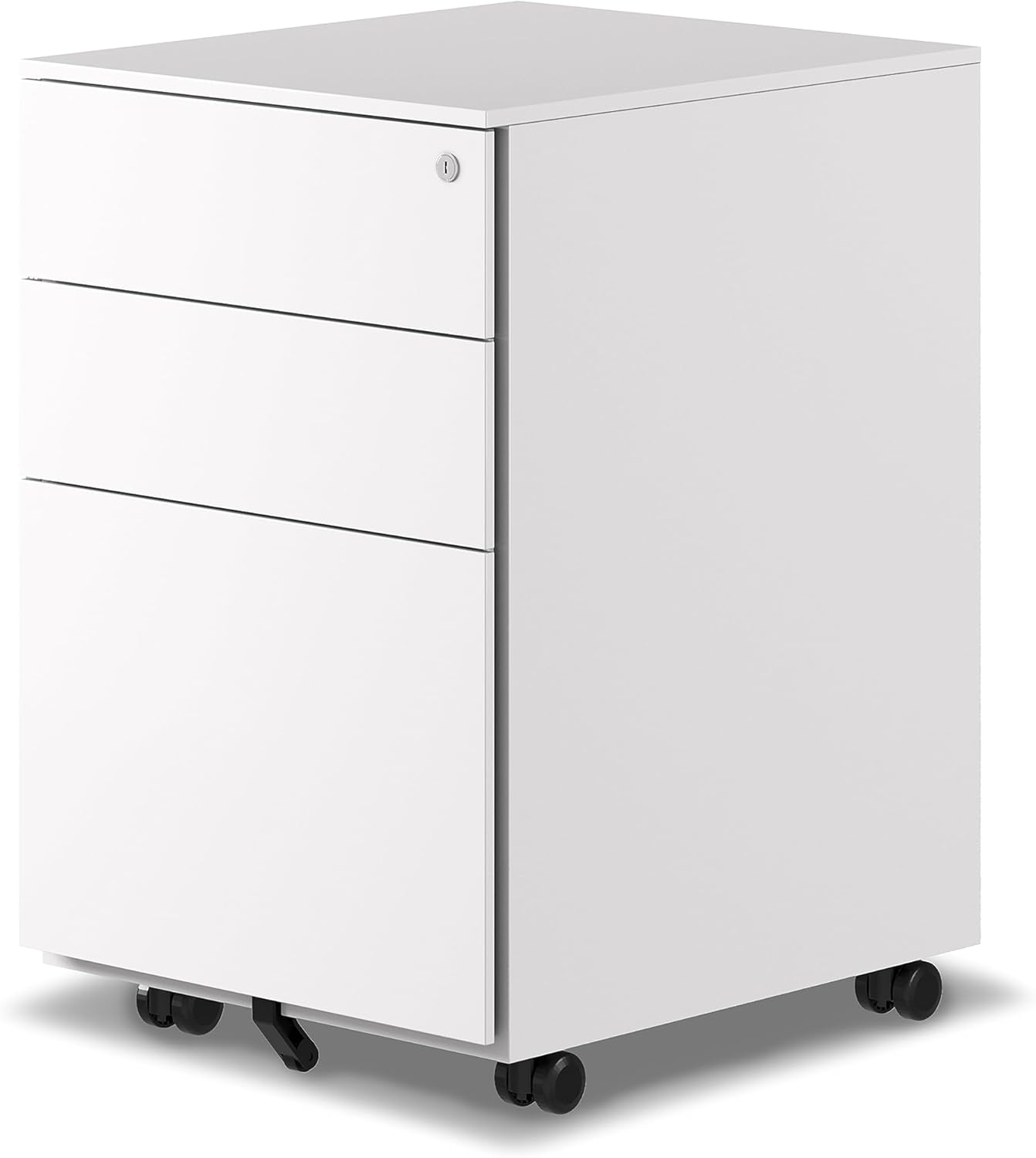 Anti-Tilt 3-Drawer Metal File Cabinet - Secure & Mobile!