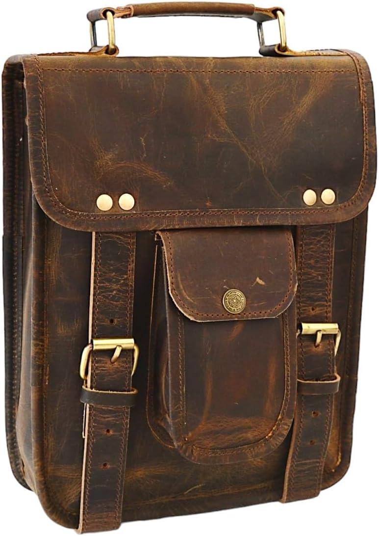 Men's Genuine Leather Small Briefcase Messenger Satchel Bag