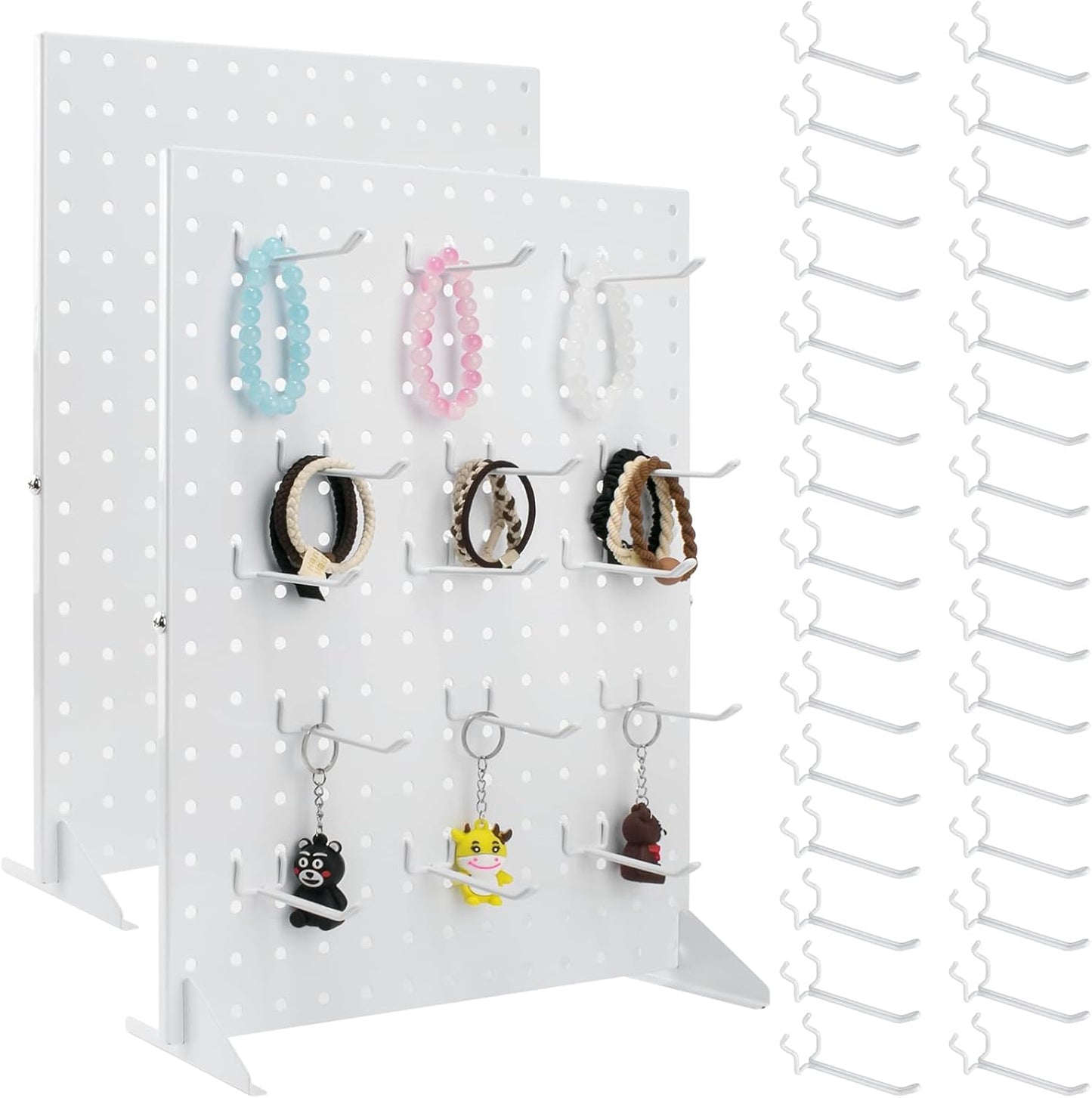 2 Pcs Metal Pegboard Display Stand for Craft Shows & Retail