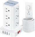 PD20W Power Strip Tower Surge Protector 12 Outlets 4 USB - Space