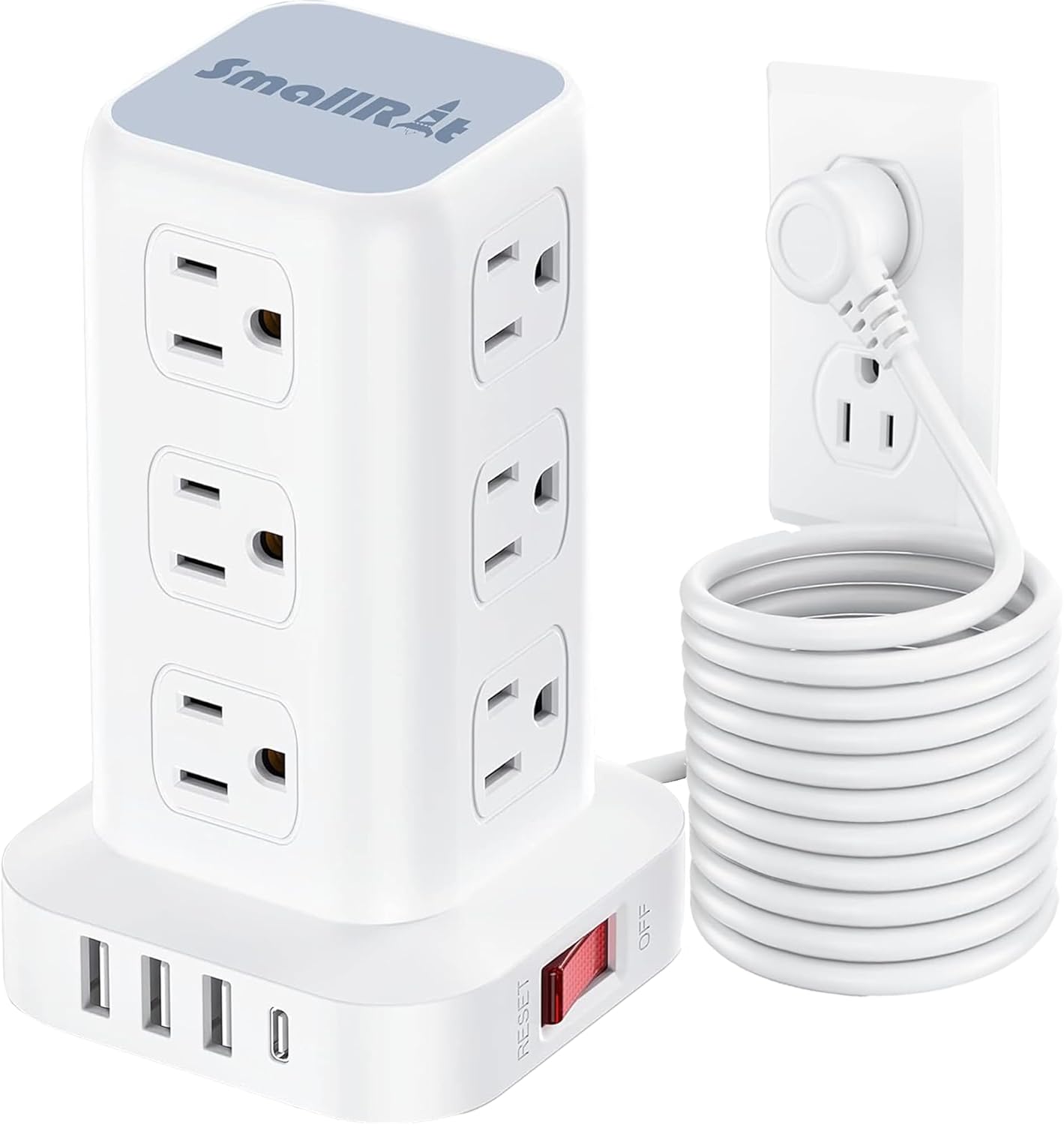 PD20W Power Strip Tower Surge Protector with USB Ports and Cord