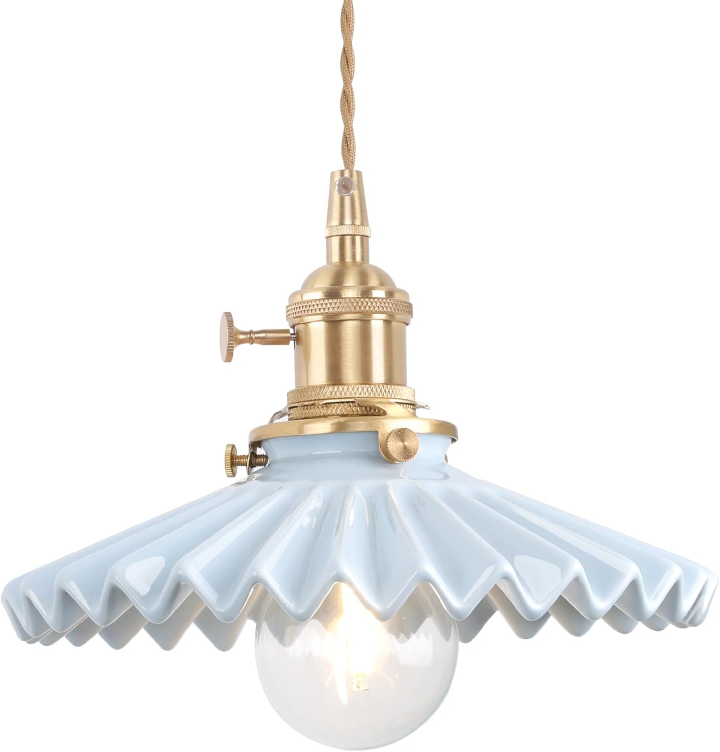 Elegant Blue Ceramic Pendant Light for Kitchen and Dining Spaces
