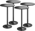 Bar Height Round Pub Table 39.5in with 23.8in Obsidian Top - Compact