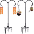 Bird Feeder Pole Double Shepherds Hooks - Adjustable 94in Stable Stand