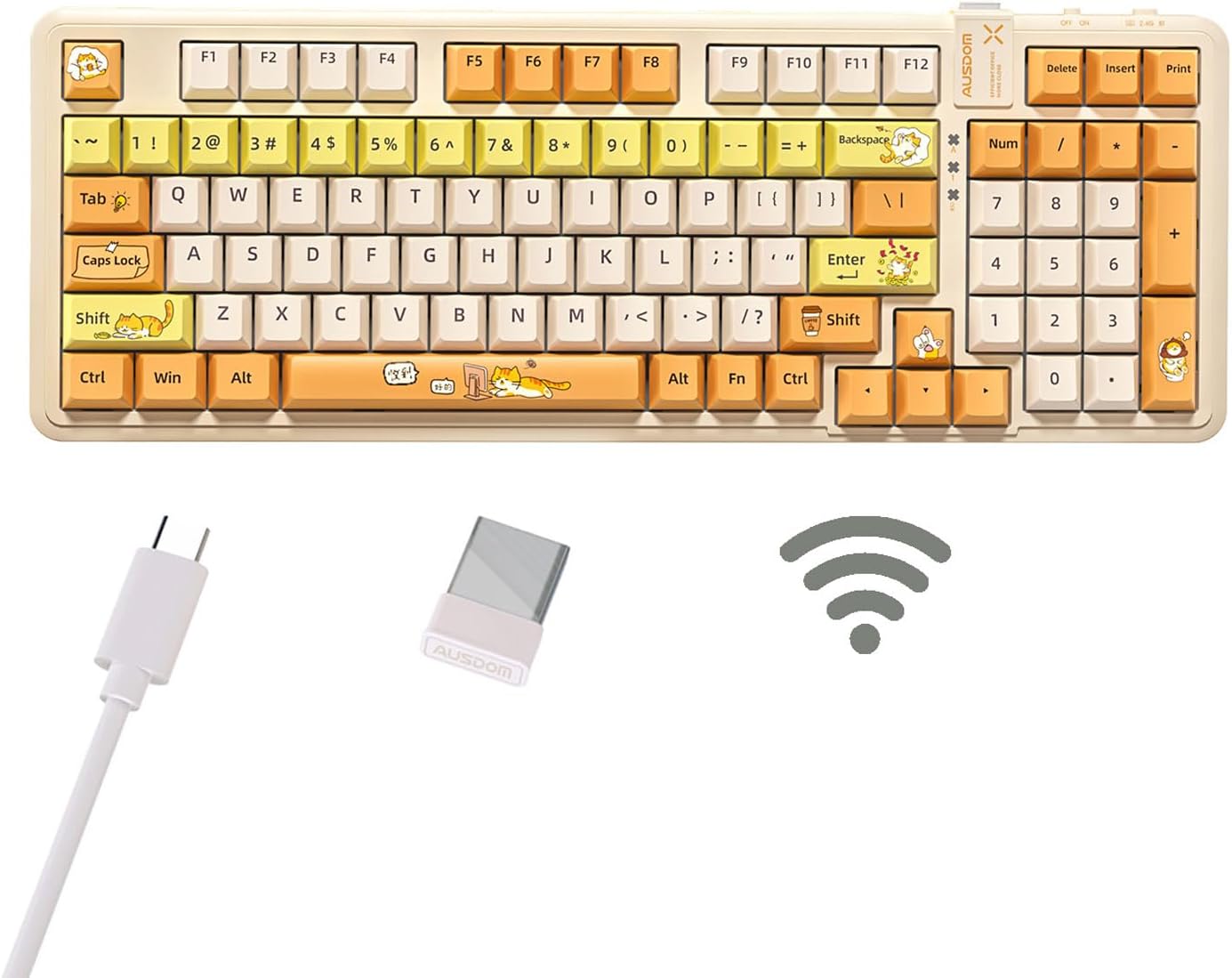 AUSDOM 98Pro Wireless Mechanical Keyboard for Gaming and Work