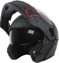 Skull Small Modular Flip-Up Dual Visor Motorcycle Helmet - DOT