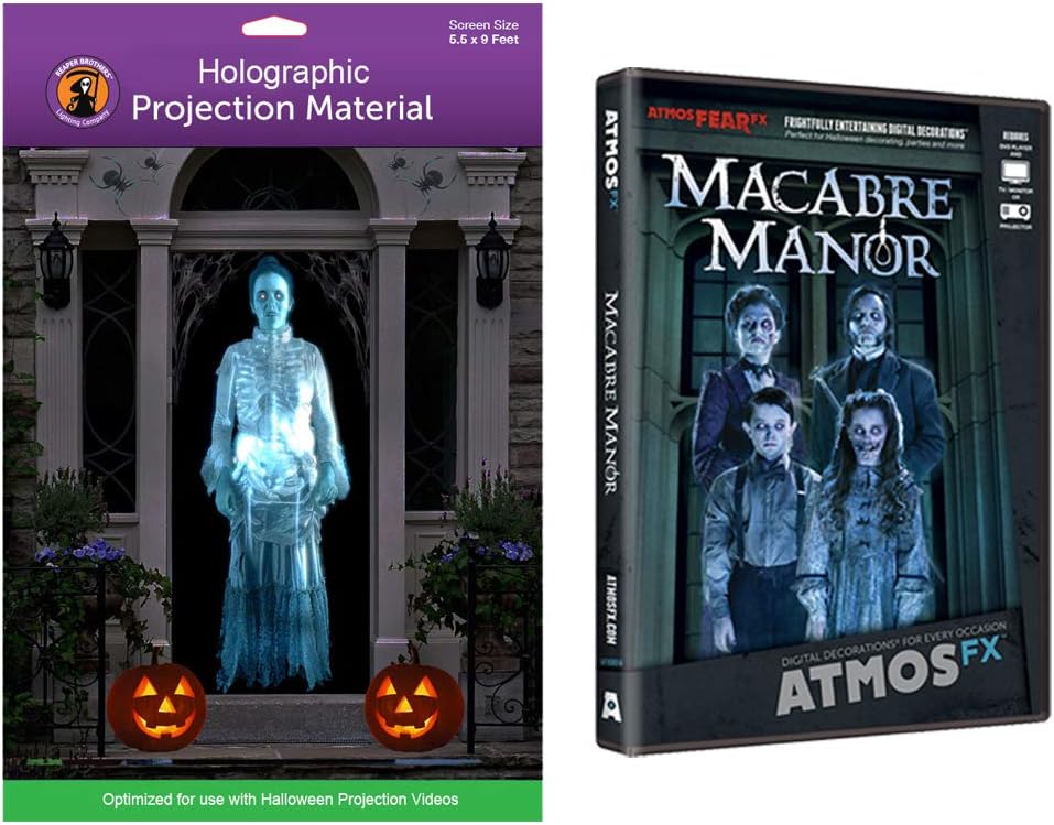 AtmosFX Macabre Manor Bundle with 5.5 ft x 9 ft Hologram Screen
