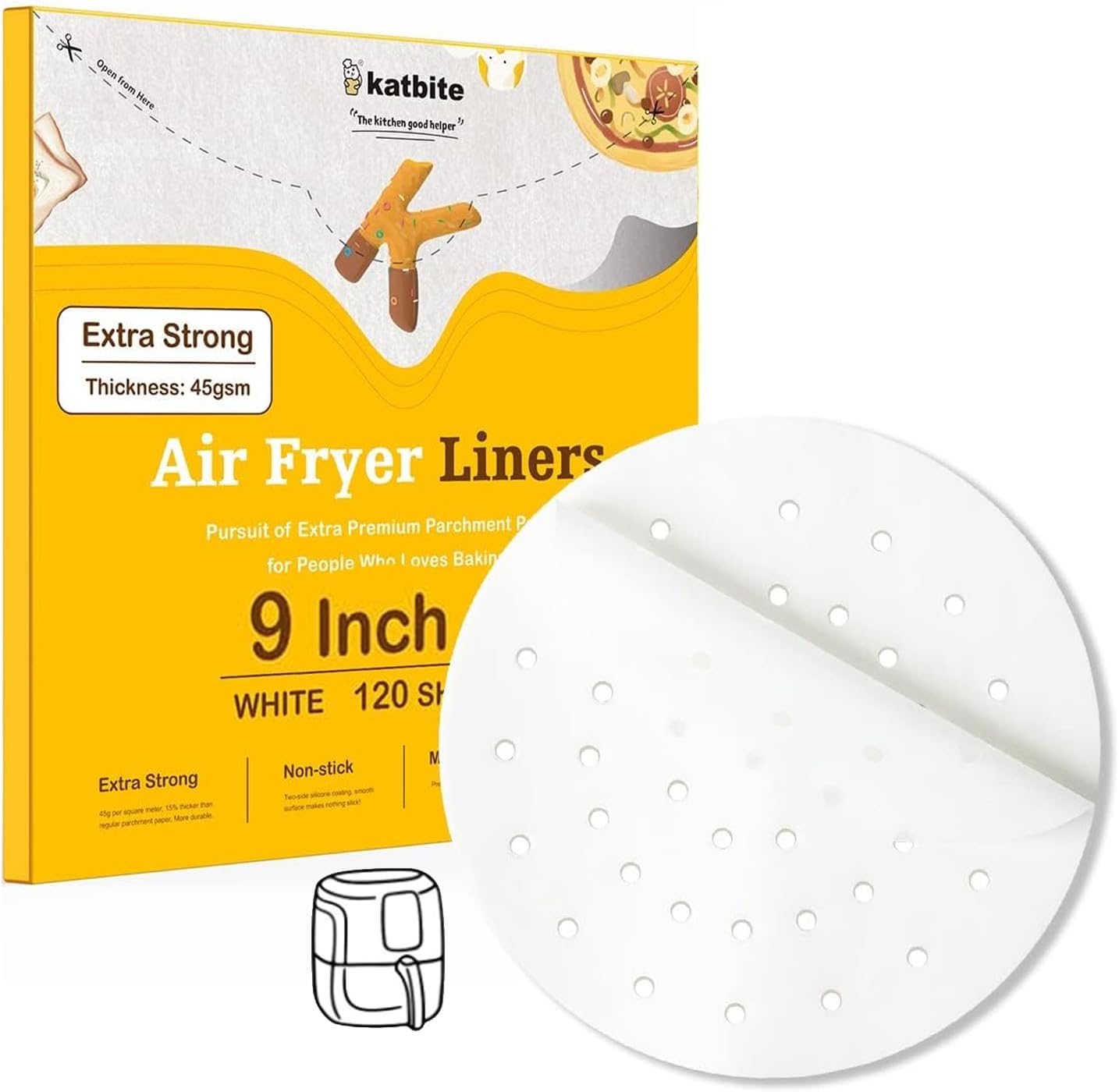 Non-Stick Air Fryer Parchment Paper: 120Pcs