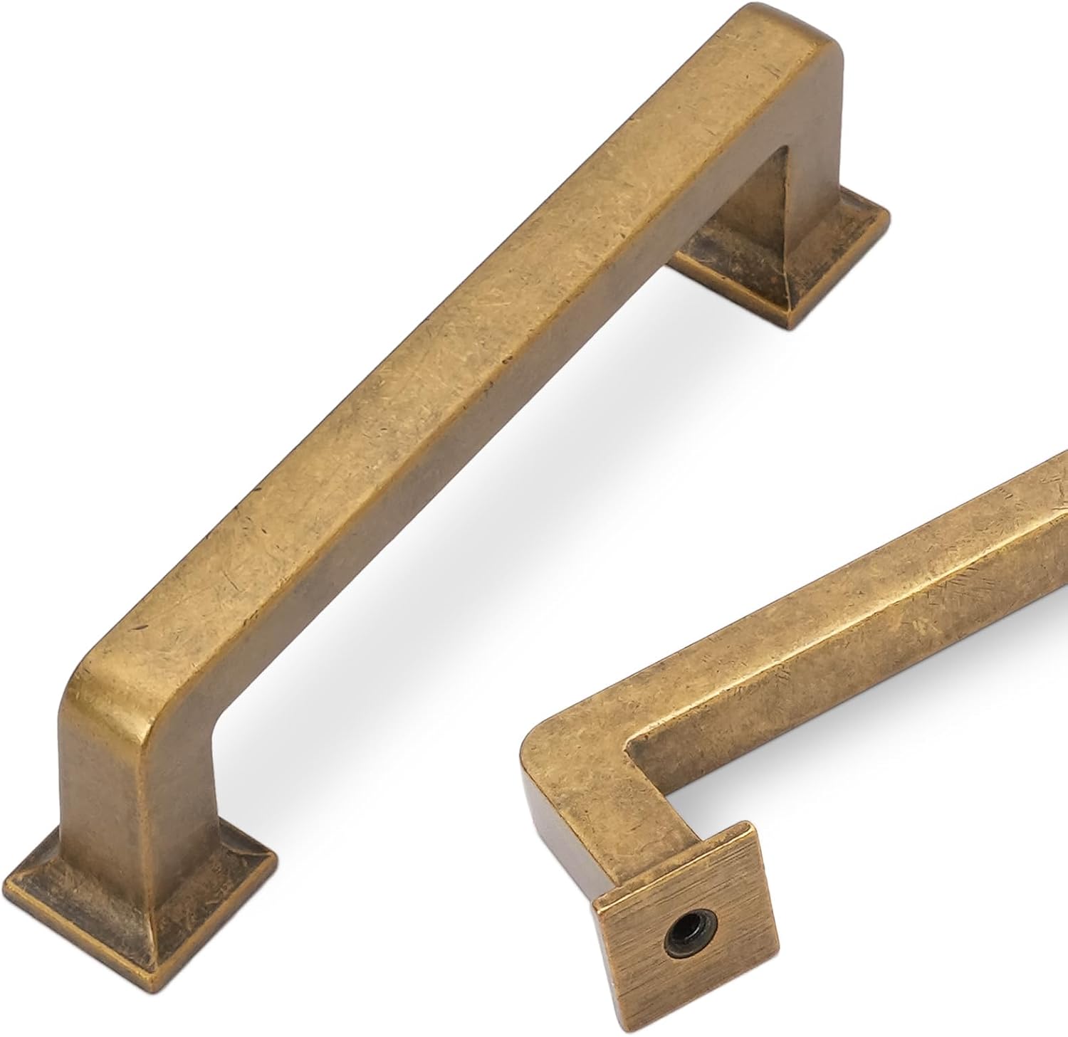 Antique Brass Kitchen Cabinet Handles - Vintage Drawer Pulls