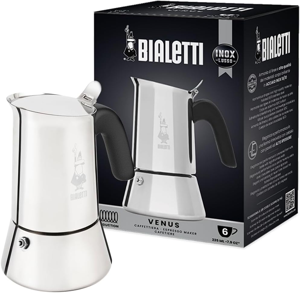 Bialetti New Venus Induction Stovetop Coffee Maker for 6 Cups