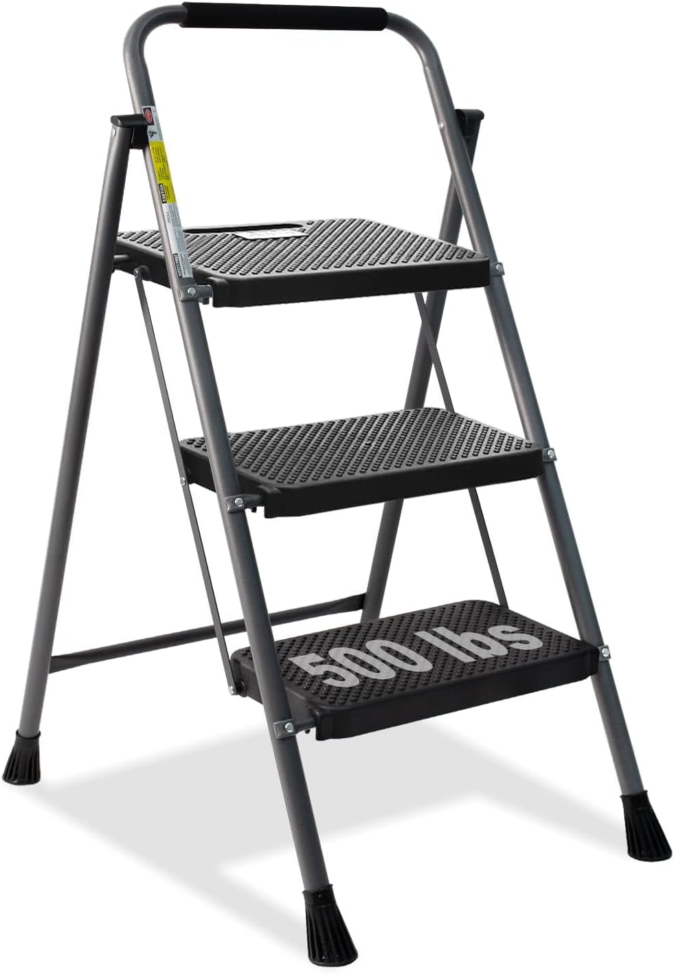 3 Step Ladder with Anti-Slip Pedal & Handgrip for Safety