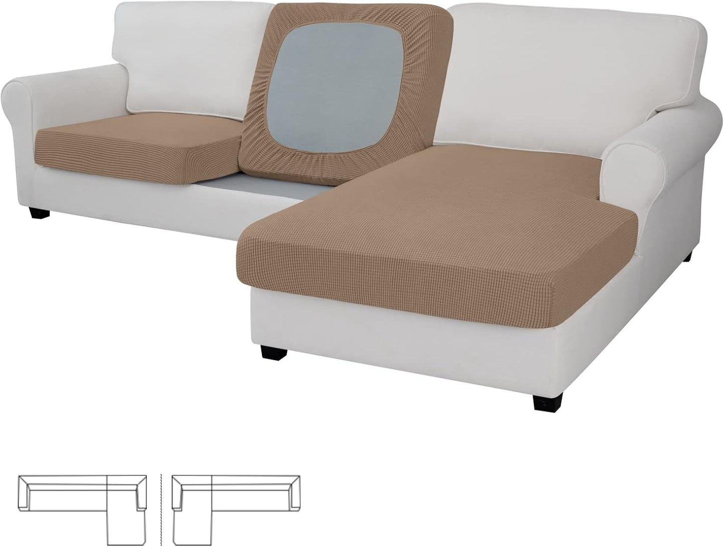 Easy-Going Stretch Couch Cushion Covers for Sectional Sofa