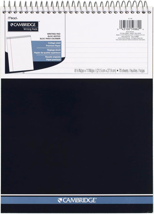 Cambridge Business Notebook, 8-1/2 x 11, College Ruled - Organize Efficiently!
