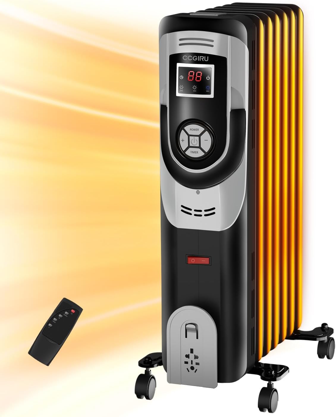 Remote Controlled Quiet Heater, 3 Modes, Timer, Safety Features