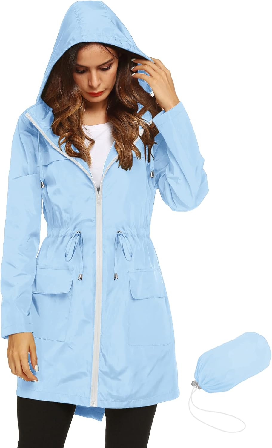 Lomon Women Waterproof Lightweight Rain Jacket for Outdoor Activities