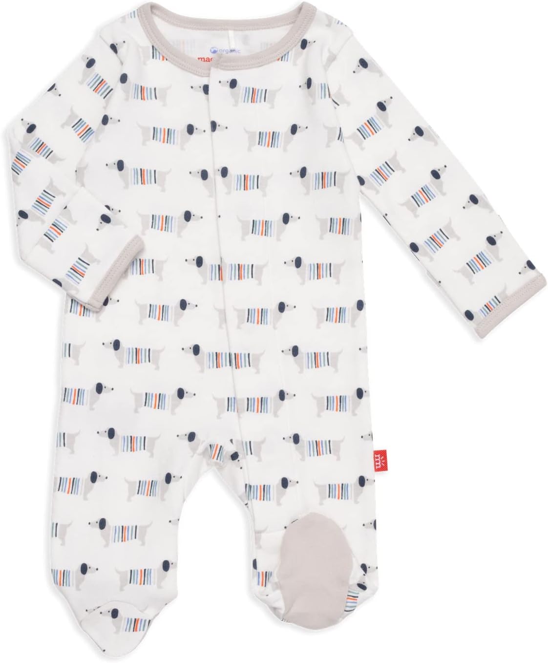 Magnetic Me Organic Cotton Baby Footie Pajamas for Easy Dressing